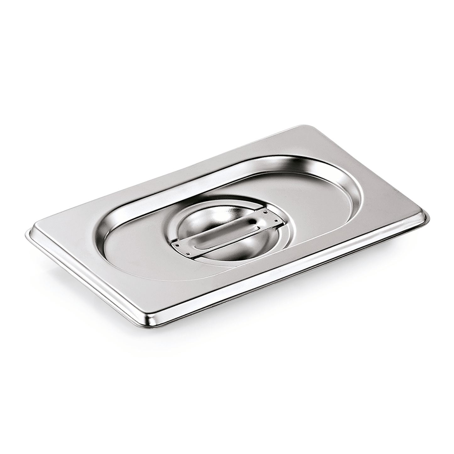 Edelstahl-Gastronorm-Deckel mit Griff.