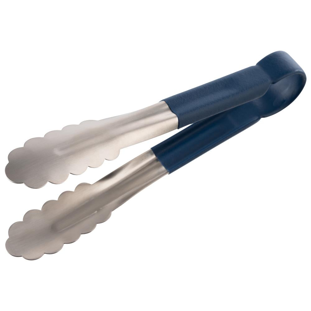 Metallzange mit blauem Griff.