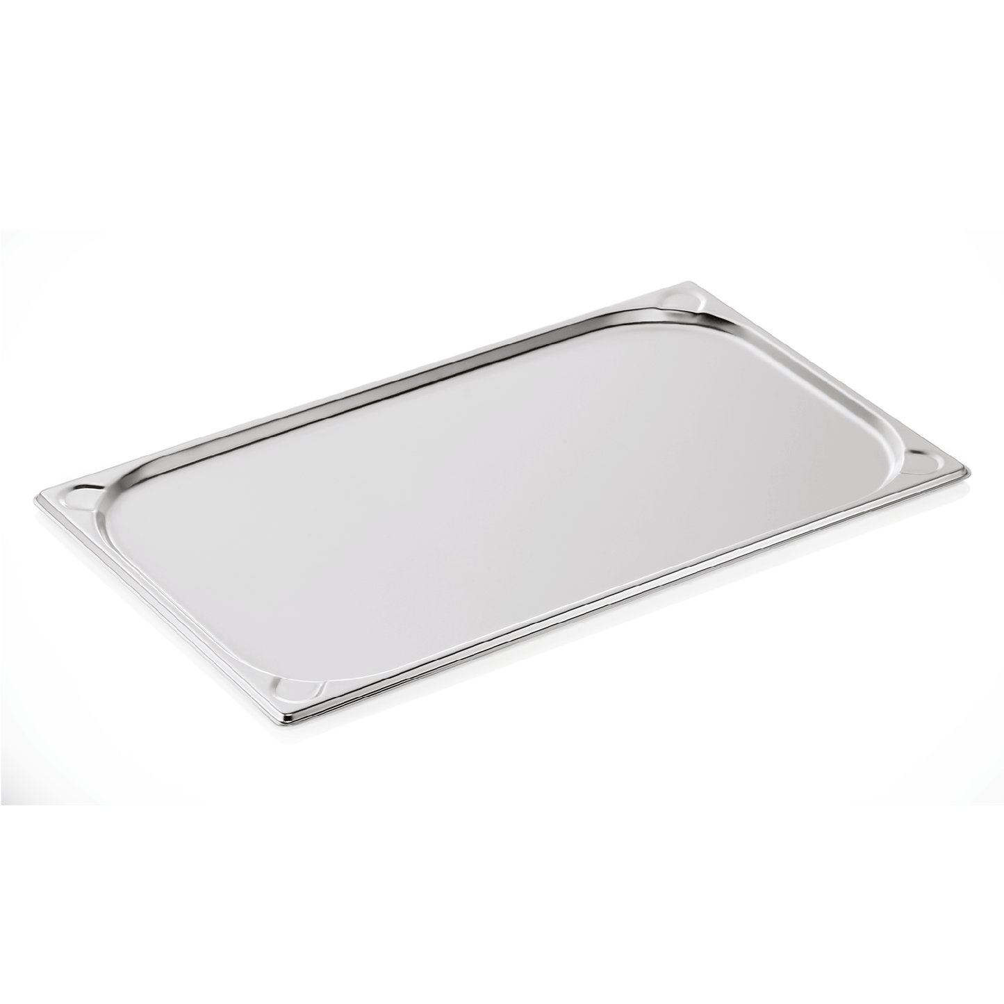 Silbernes Tablett für Gastronomiebedarf.