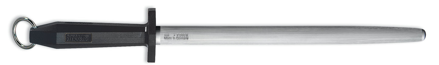 Wetzstahl mit schwarzem Griff.