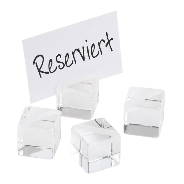 Kartenhalter, 4er Set, je 3 x 3 cm, H: 3 cm
