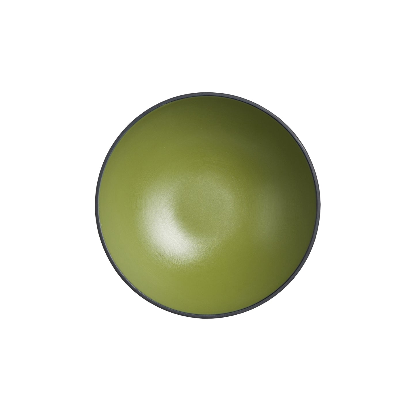 Grüne Schüssel, schwarze Umrandung.