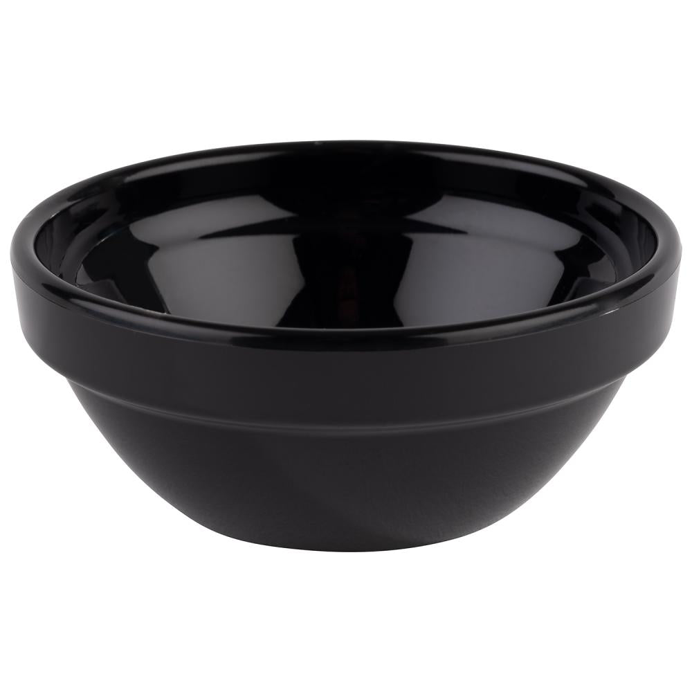 Schwarze Schüssel aus Melamin.