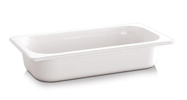 Weiße GN-Schale aus Melamin.