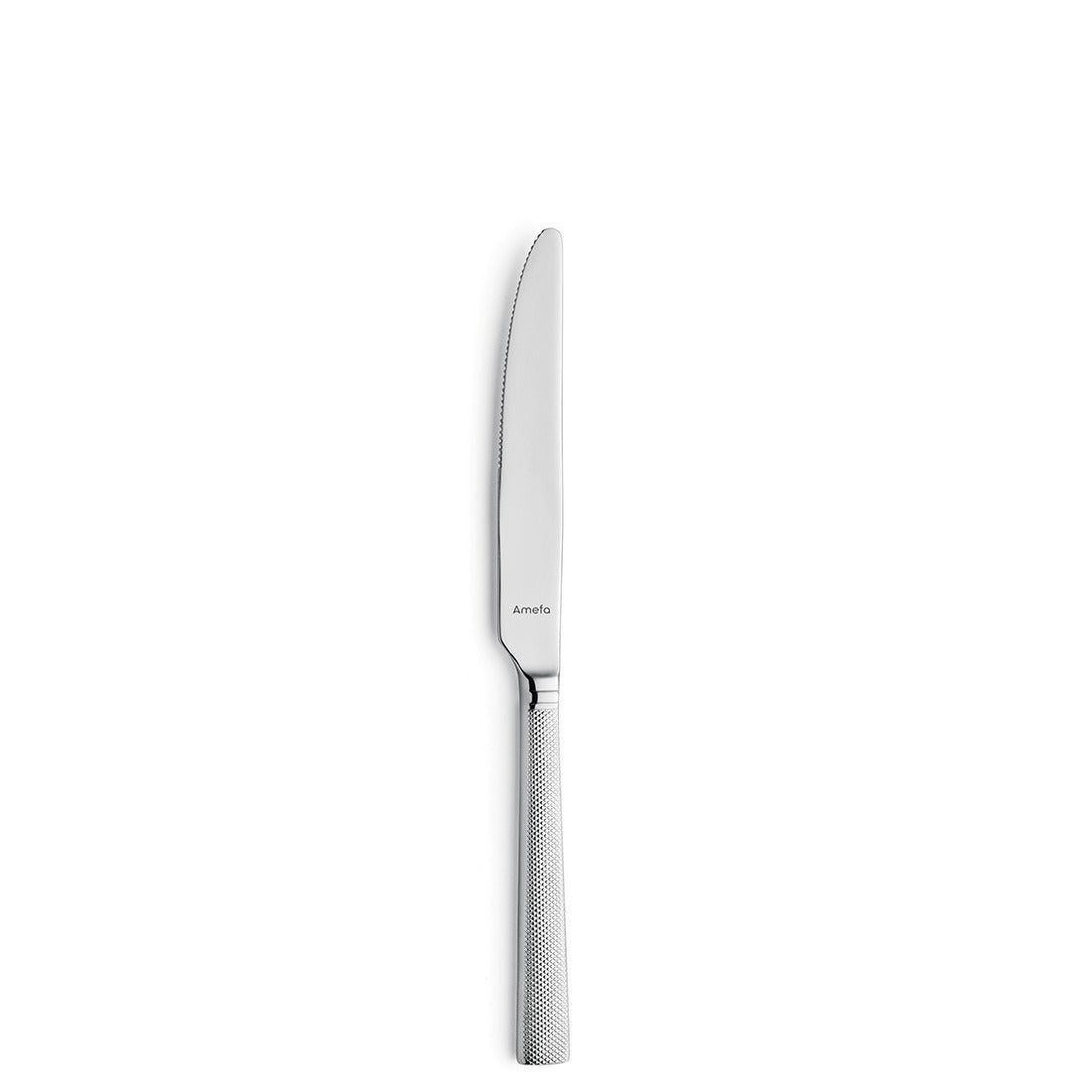 Silbernes Tafelmesser mit geriffeltem Griff.