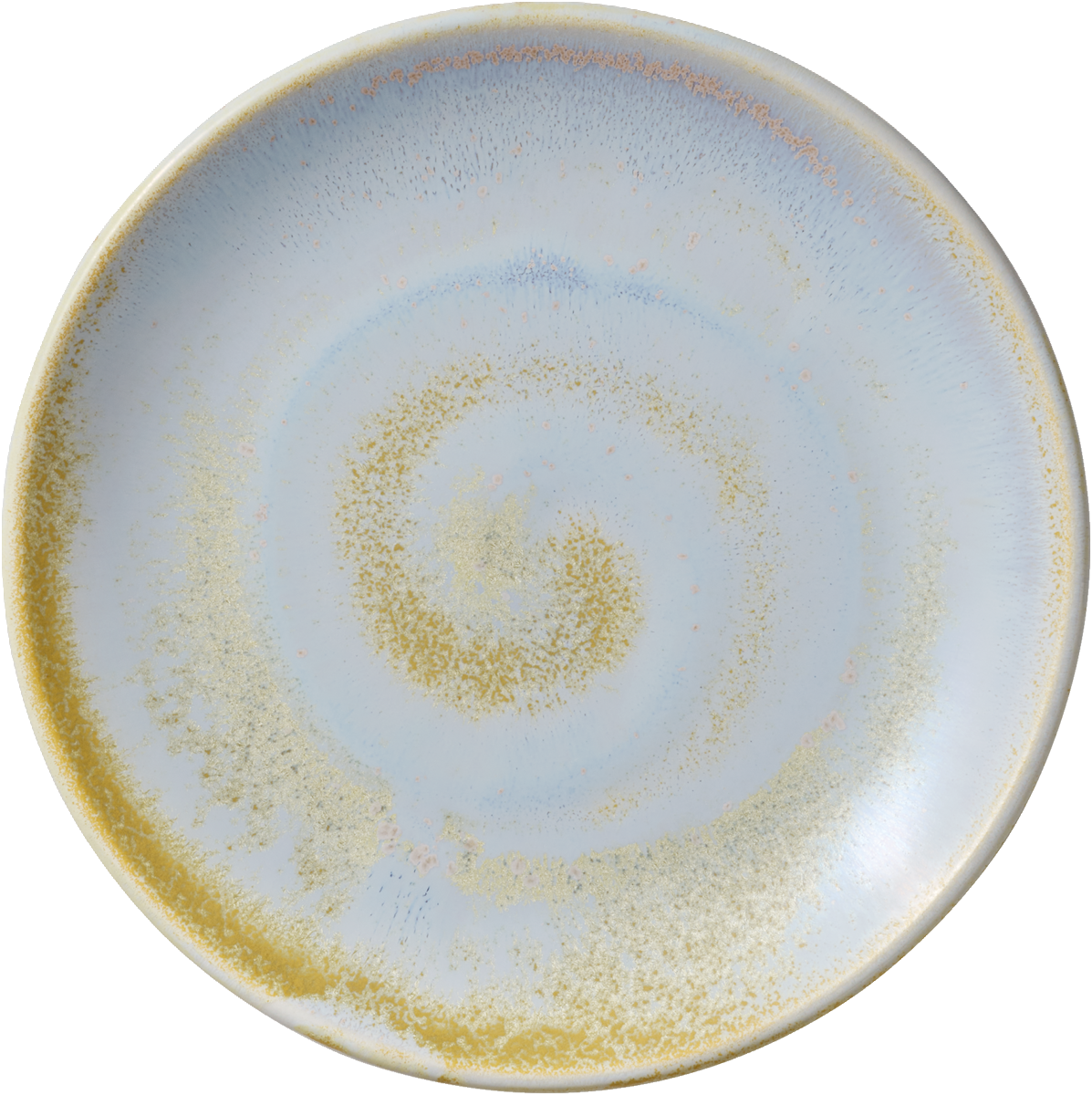 Keramikteller mit spiralförmigem Muster.