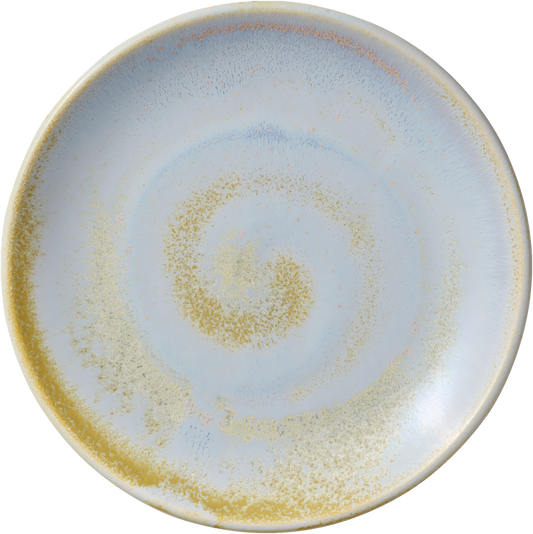 Keramikteller mit spiralförmigem Muster.