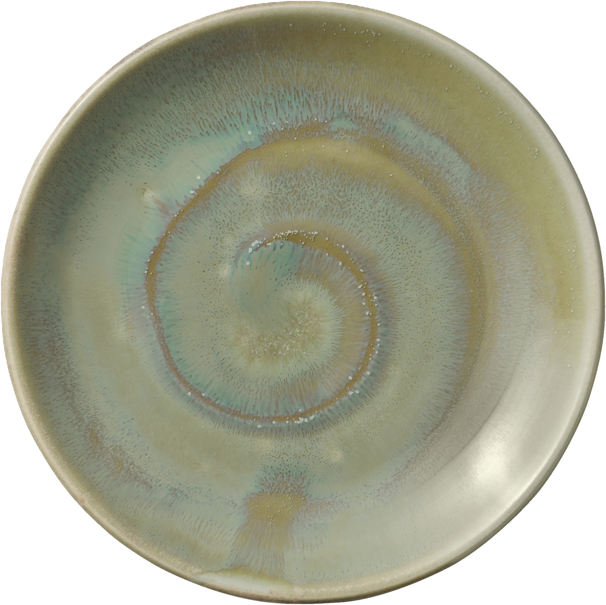 Keramikteller mit spiralförmigem Muster.