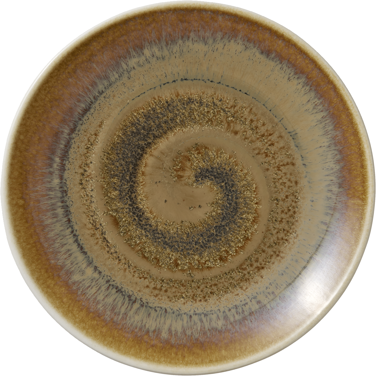 Keramikteller mit spiralförmigem Muster.
