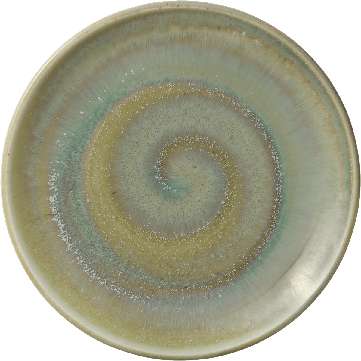 Keramikteller mit spiralförmigem Muster.