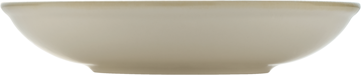 Beige tiefer Teller, Seitenansicht.