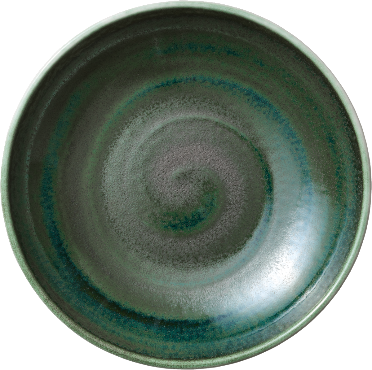 Tiefer Teller, Avocado-Farbe, 23cm.