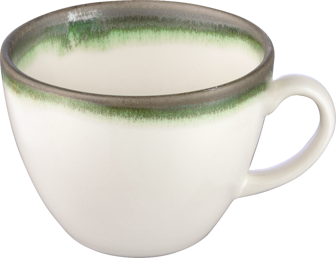 Kaffeetasse mit grünem Rand