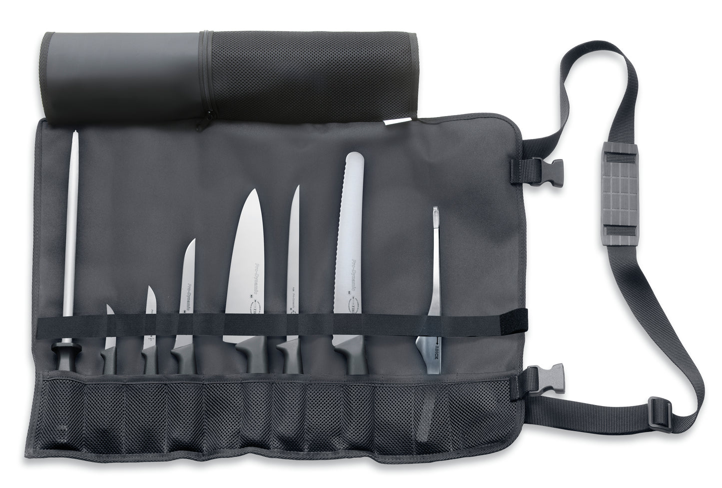 Messerset in geöffneter Tasche.