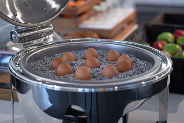 Eier in Chafing Dish.