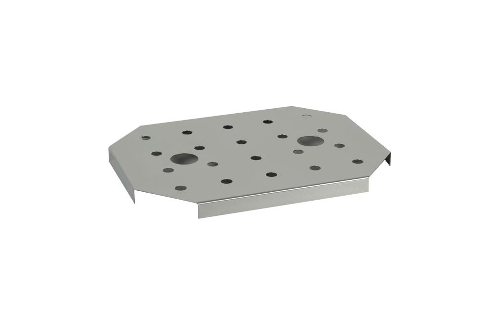 Metallplatte mit Löchern, achteckig.