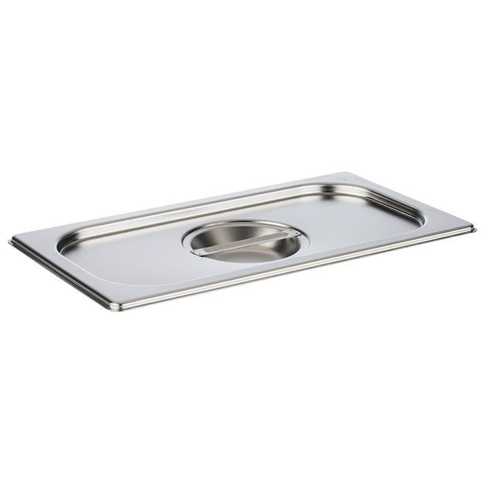 Edelstahl-Gastronorm-Deckel mit Griff.