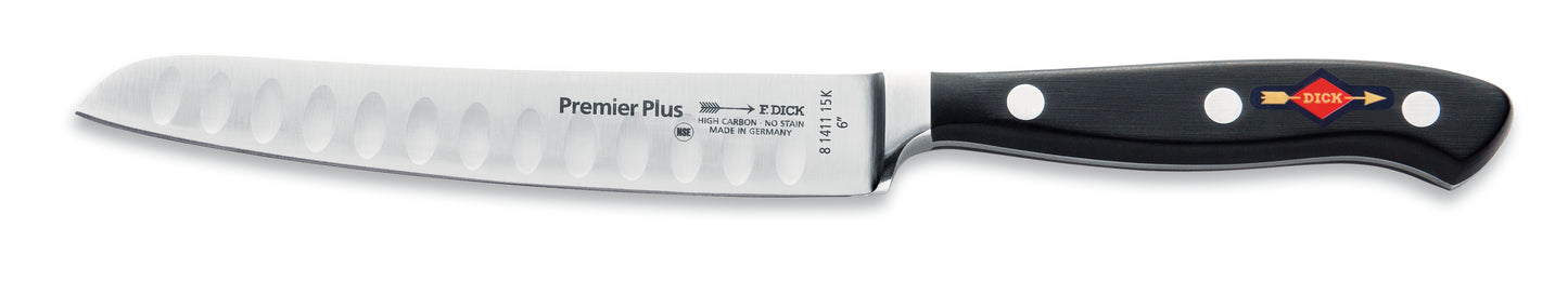 Kochmesser mit schwarzem Griff.
