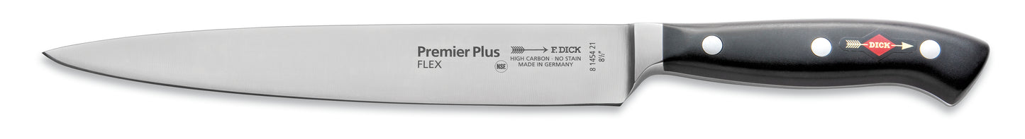 Kochmesser mit schwarzem Griff.