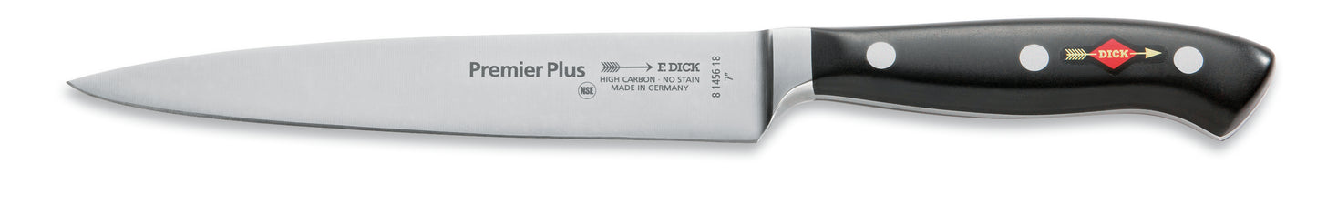 Kochmesser mit schwarzem Griff.