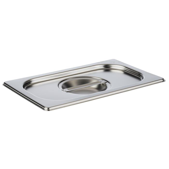 Edelstahl-Gastronorm-Deckel mit Griff.