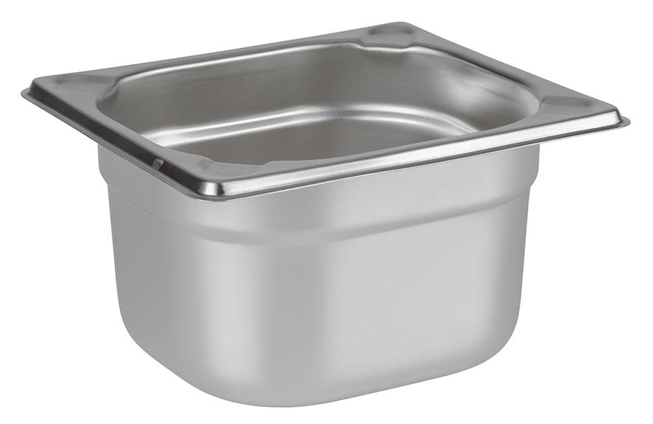 Edelstahl-Gastronormbehälter, rechteckig, tief.