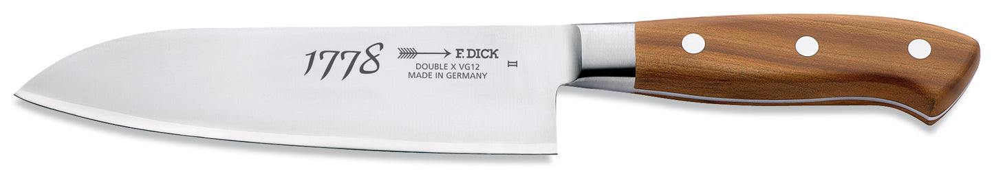 Kochmesser mit Holzgriff, Aufschrift.