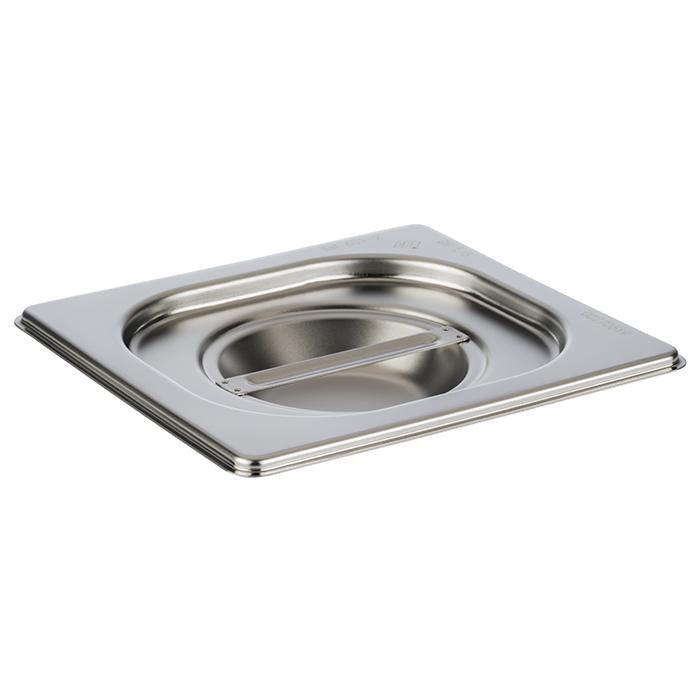 Edelstahl-Gastronorm-Deckel mit Griff.