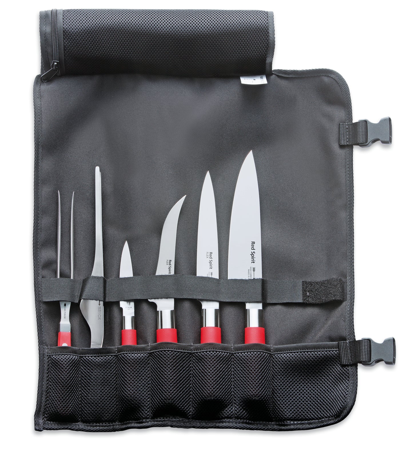 Messerset in schwarzer Tasche.