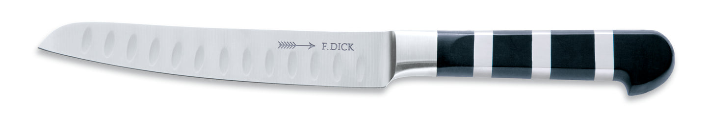 Kochmesser mit gestreiftem Griff.