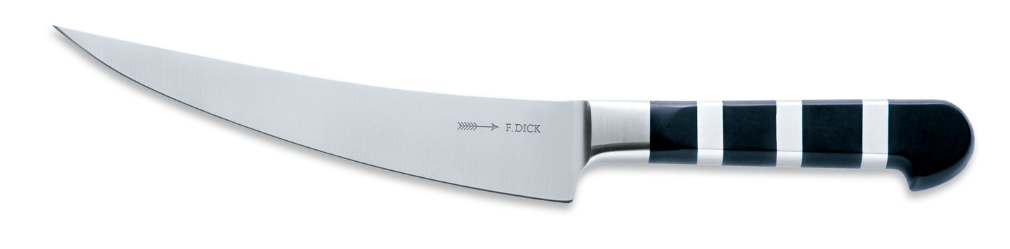 Kochmesser mit schwarzem Griff.