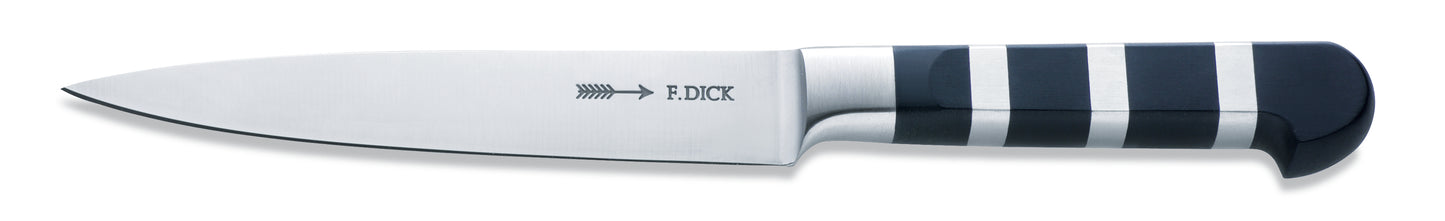 Kochmesser mit gestreiftem Griff.
