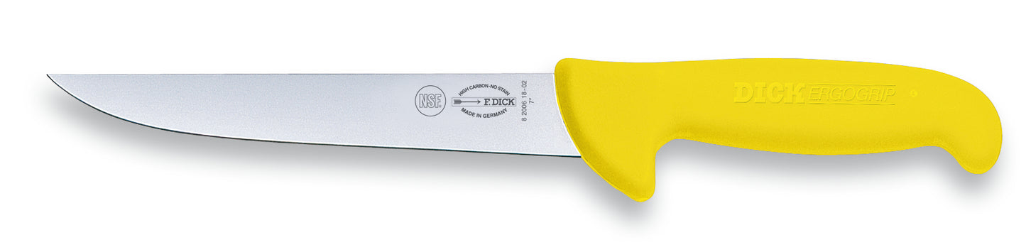 Gelbmesser mit Edelstahlklinge, Logo.