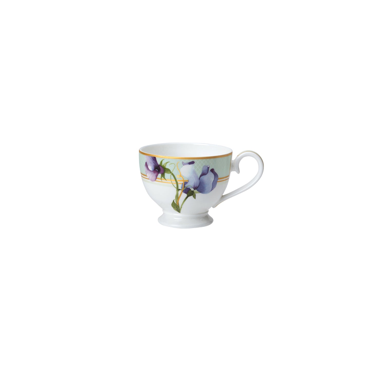 Tasse mit floralem Muster.