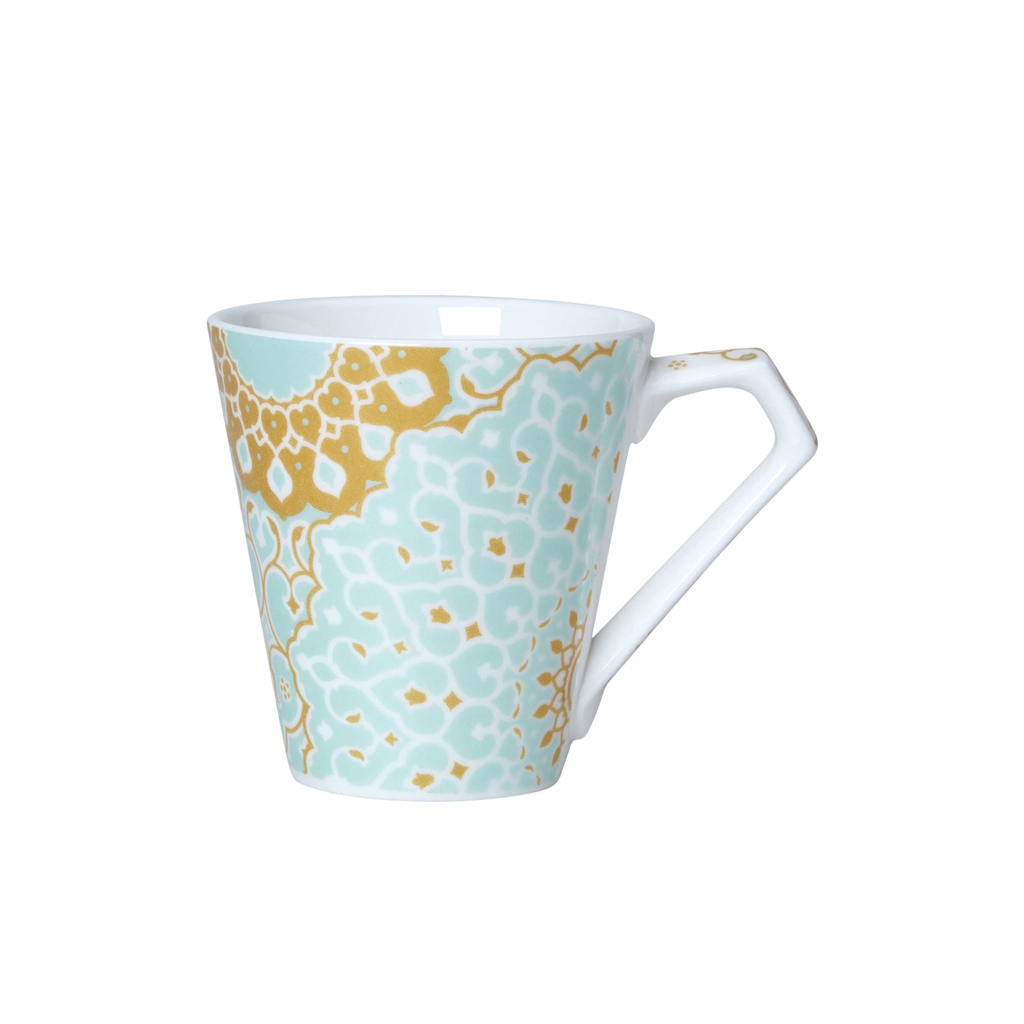 Tasse mit floralem Muster.