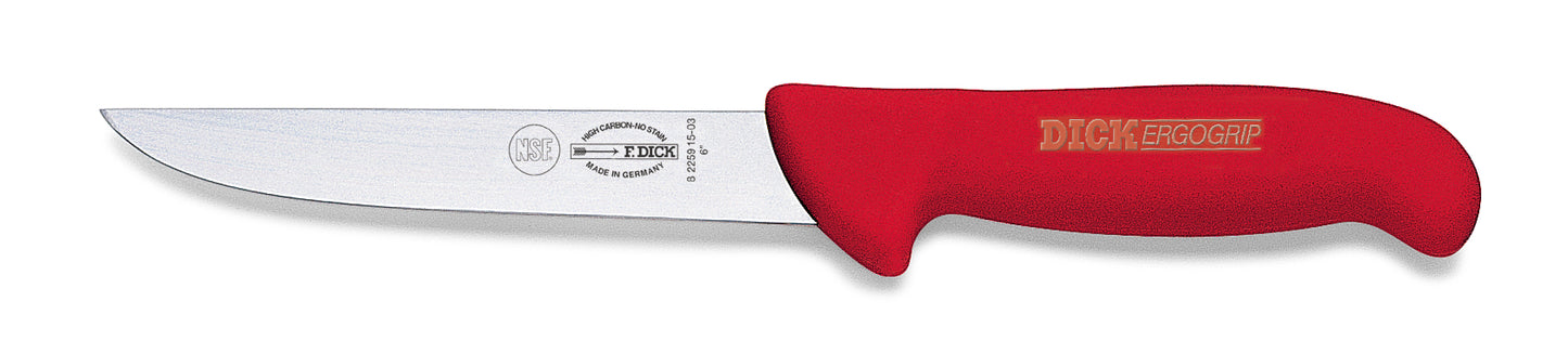 Rotes Messer mit Edelstahlklinge.