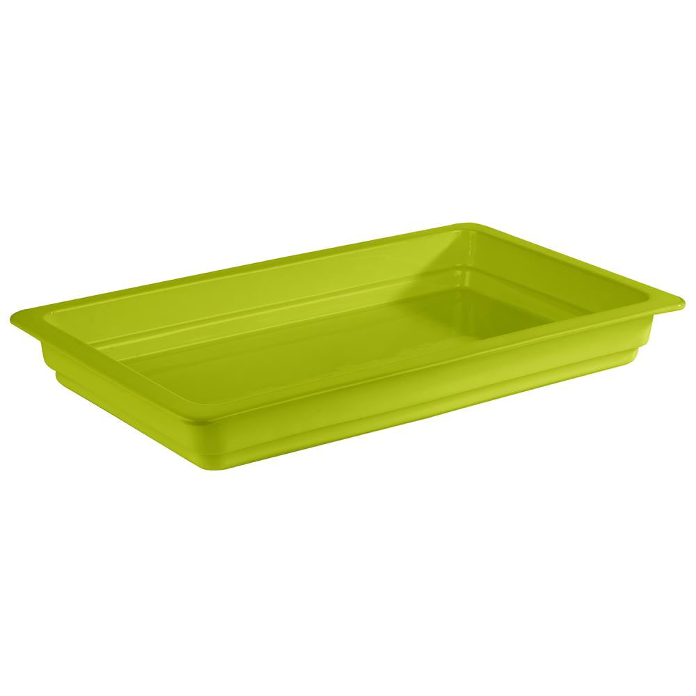 Grüne GN-Behälter aus Kunststoff.