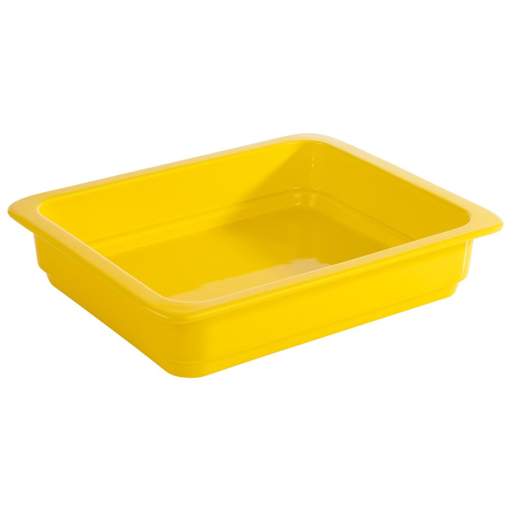 Gelbe GN-Behälter aus Kunststoff.