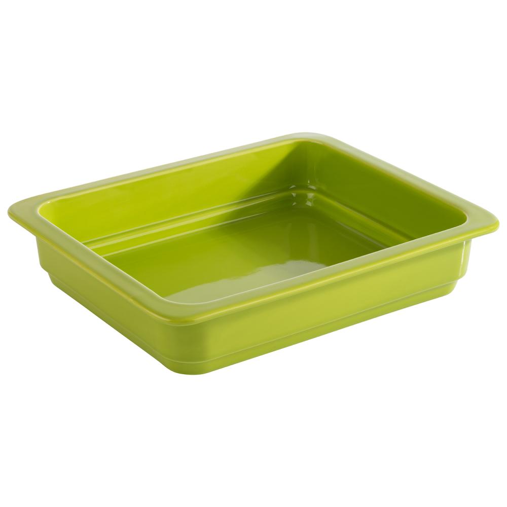 Grüne GN-Behälter aus Kunststoff.