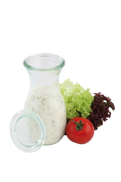 Salatdressing, Salat, Tomate, Glasbehälter