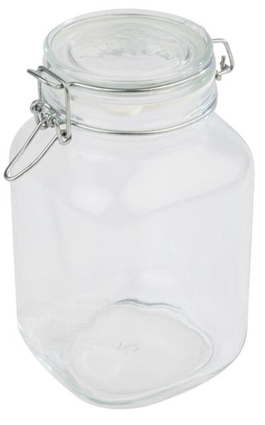 Verschließbares Glasgefäß mit Bügelverschluss.