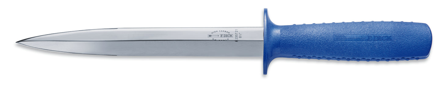 Blaues Austernmesser mit Klinge.