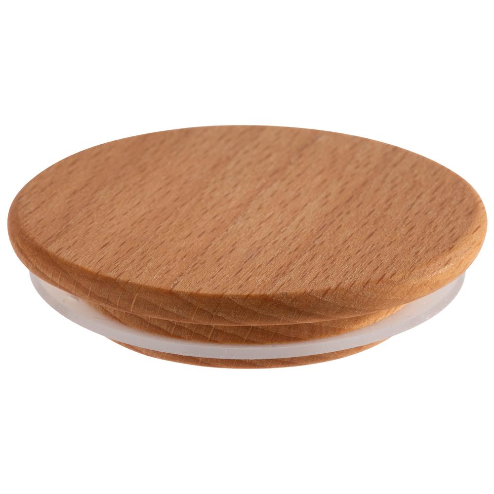 Holzdeckel mit Silikonrand, rund.