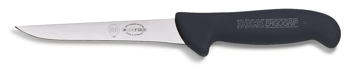 Schwarzes Messer mit ergonomischem Griff.