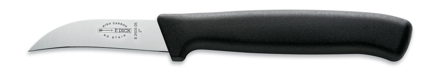 Schälmesser mit schwarzem Griff.