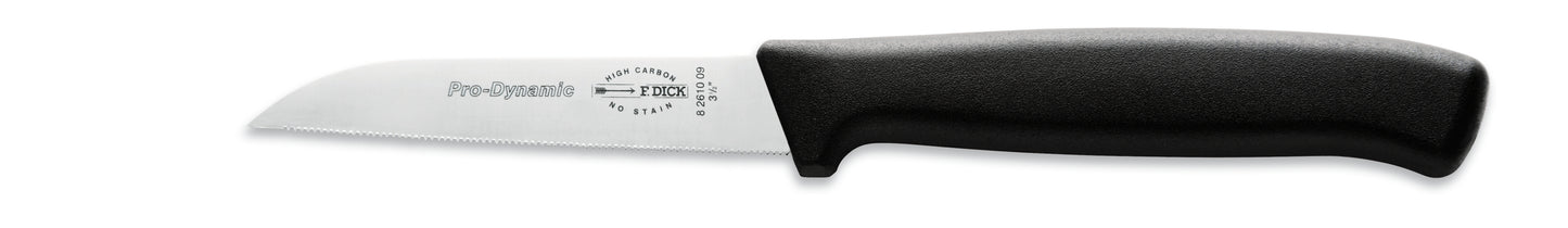 Schälmesser mit schwarzem Griff.