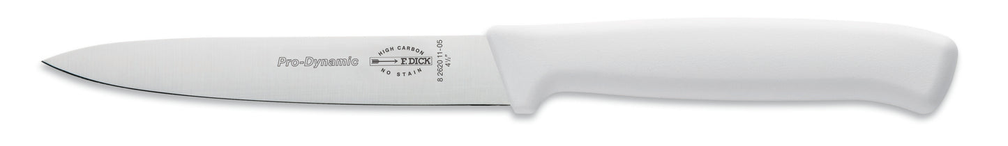 Weißes Küchenmesser mit Logo.