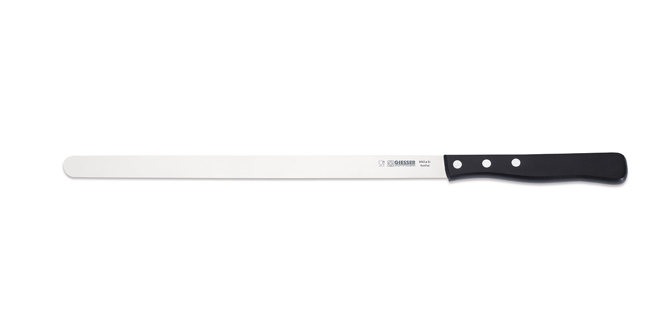 Langes Messer mit schwarzem Griff.