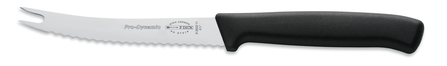 Käsemesser mit schwarzem Griff.
