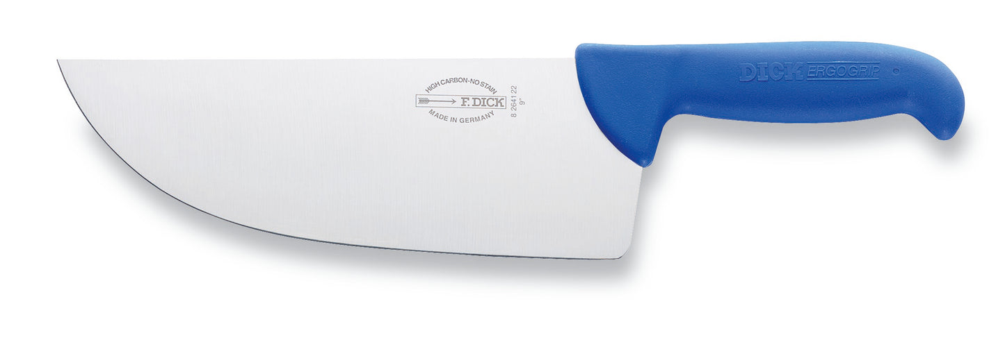 Kochmesser mit blauem Griff.